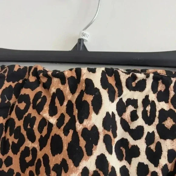 987 Ganni Leopard Print Jumpsuit Size 34 Color Cream Brown - Picture 4 of 7